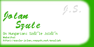 jolan szule business card